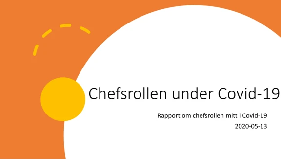 en bild av framsidan av rapporten "Chefsrollen under Covid-19"